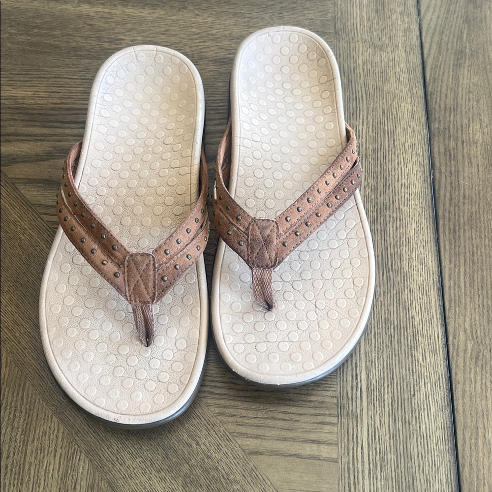 Vionic Brown Studded Sandals - Picture 4 of 9